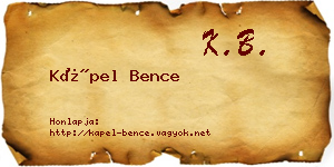 Kápel Bence névjegykártya