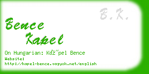 bence kapel business card